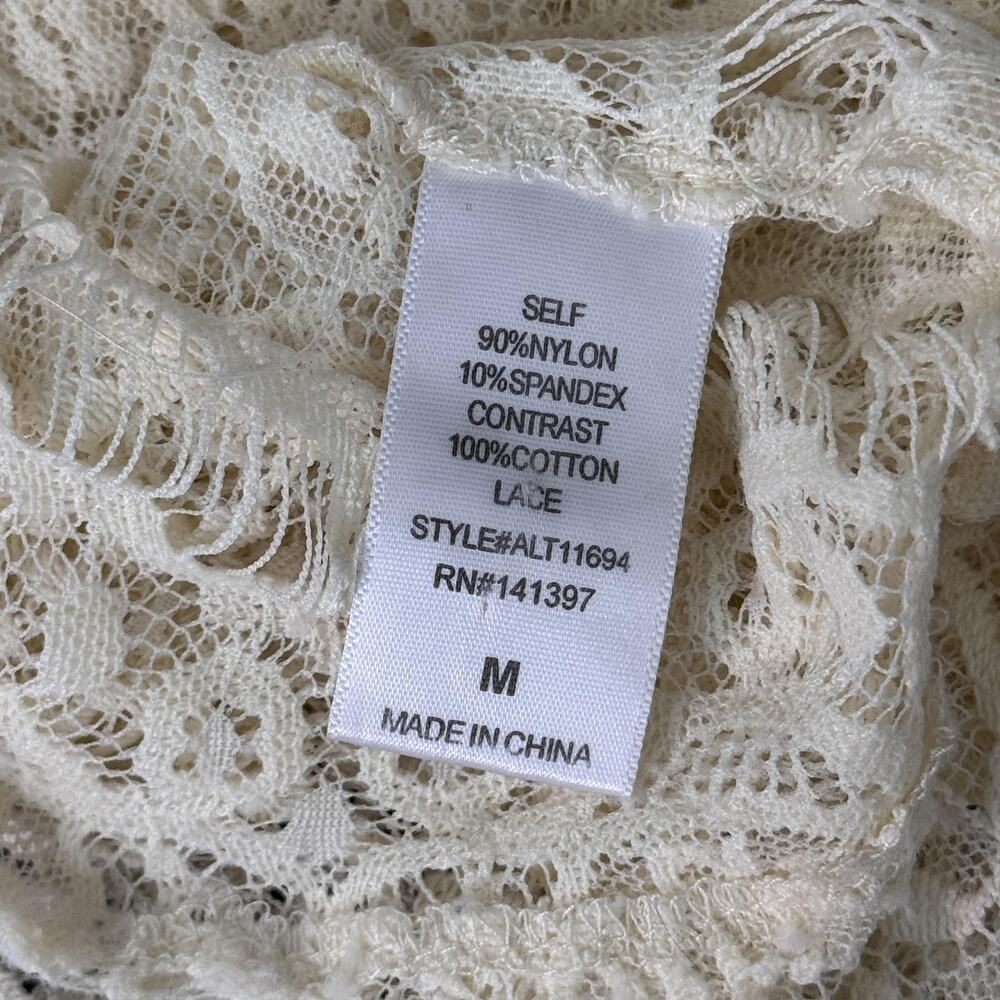 ASTR The Label Cardigan Womens Medium Lace Sheer Long Duster Boho Open Front - Picture 3 of 9